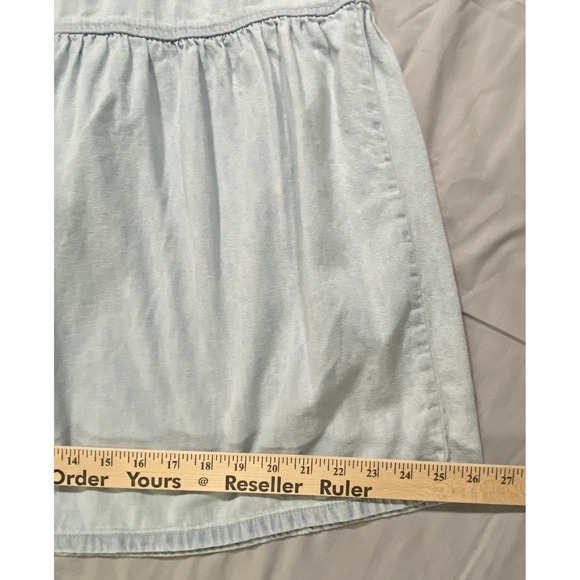 Free People We The Free Tiered Wide Leg Denim Pants Light Wash Blue Womens 6 - Picture 9 of 16